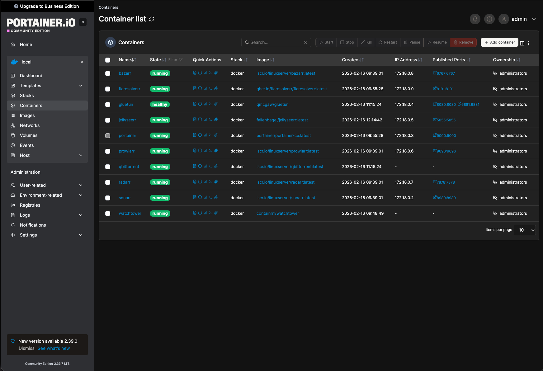 Danplex Media Server Stack